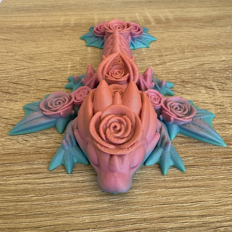 3D Printed Rose Dragon (pink)