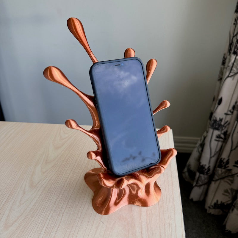 3D Printed Splash phone holder copper silk