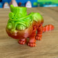 3D Printed Steampunk Cat Orange / Green