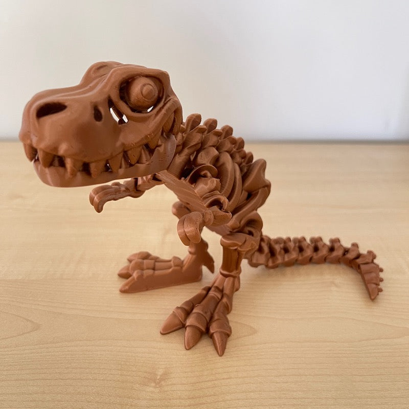 3D Printed T Rex Skeleton Medium size Copper 