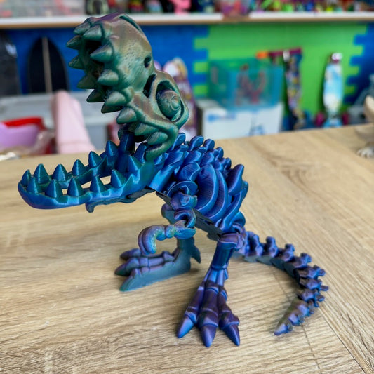 3D Printed T Rex Skeleton Medium size Tricolour Silk