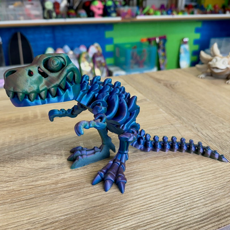 3D Printed T Rex Skeleton Medium size Tricolour Silk