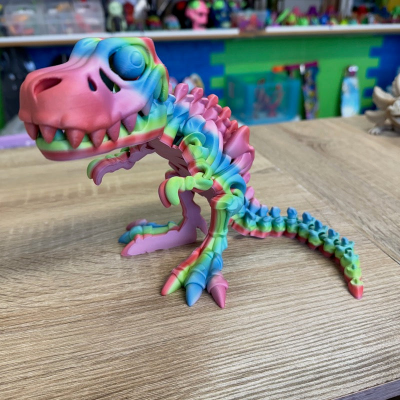 3D Printed T Rex Skeleton Multicolour Large