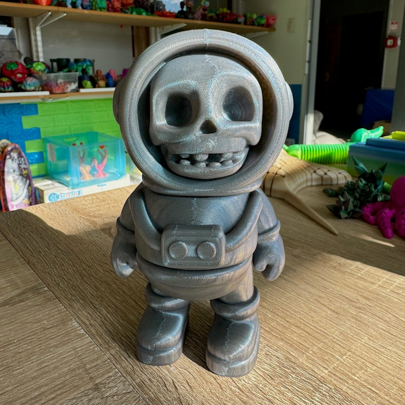 3D Printed Tiny Skeleton Astronaut upscaled 300%