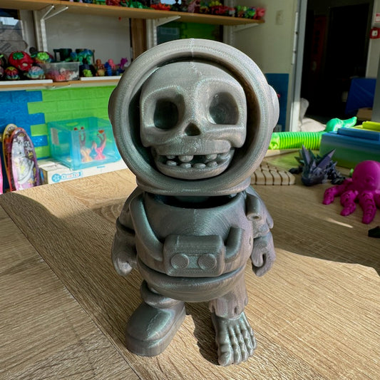 3D Printed Tiny Skeleton Astronaut upscaled 300%