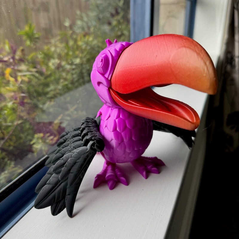 3D Printed Toucan Purple Silk body