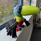 3D Printed Toucan Rainbow body Black Wings