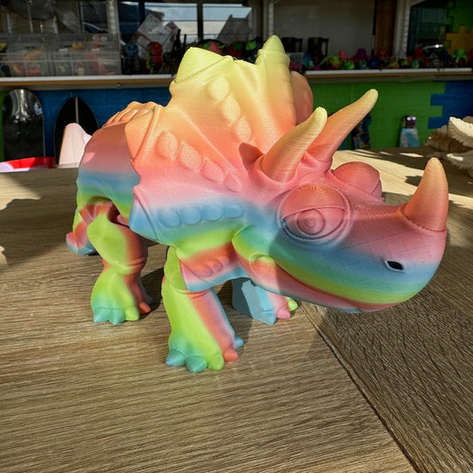 3D Printed Triceratops Multicolour matte Large