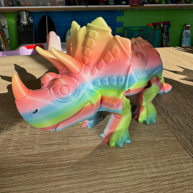 3D Printed Triceratops Multicolour matte Large