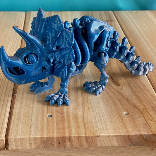 3D Printed Triceratops Skeleton Blue/Rose Gold