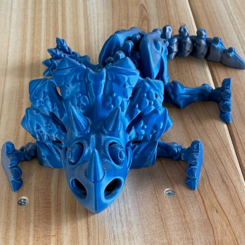 3D Printed Triceratops Skeleton Blue/Rose Gold