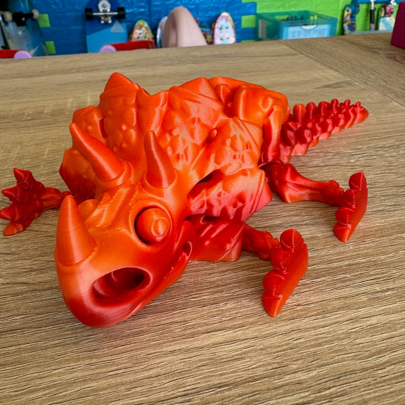 3D Printed Triceratops Skeleton fire