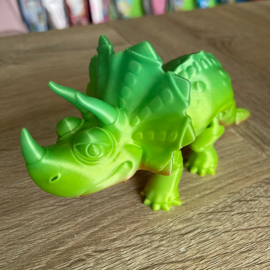 3D Printed Triceratops mini Green