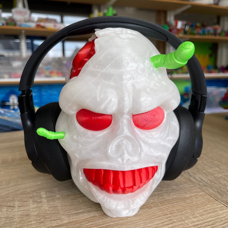 3D Printed Zombie Headphone Stand Glow in the Dark