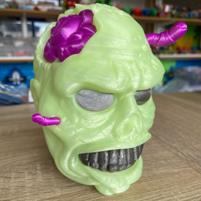 3D Printed Zombie Headphone Stand Luminous Green