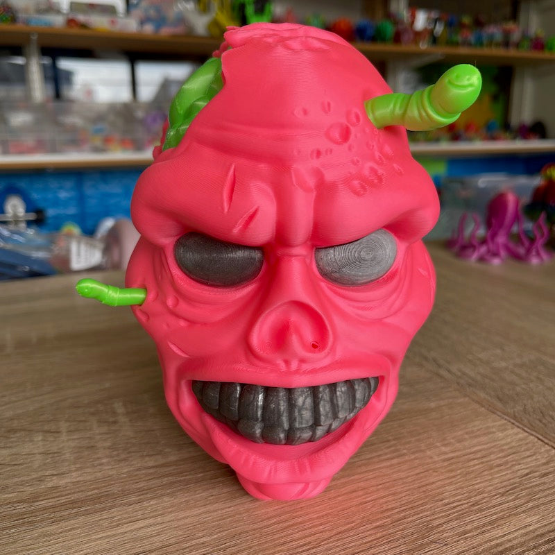 3D Printed Zombie Headphone Stand Pink