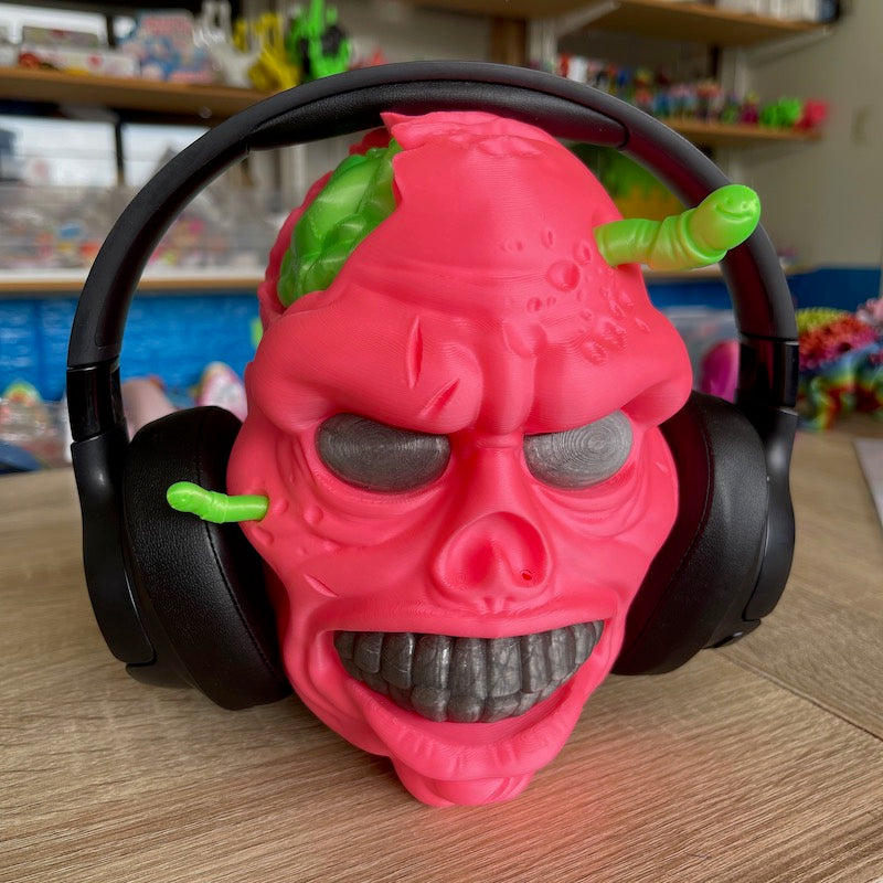 3D Printed Zombie Headphone Stand Pink