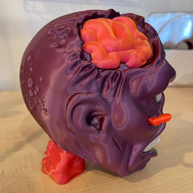 3D Printed Zombie Headphone Stand Tricolour Silk