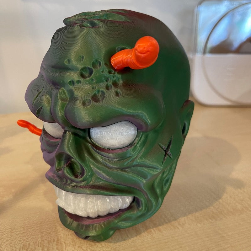 3D Printed Zombie Headphone Stand Tricolour Silk