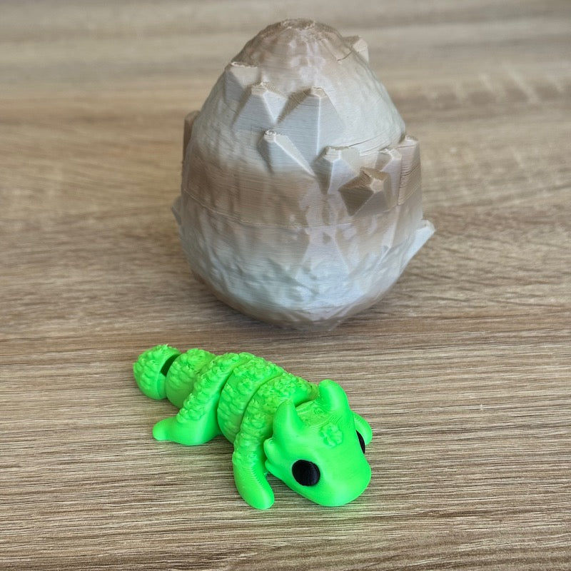 3D Printed mini Dragons Egg and Baby Lucky Dragon