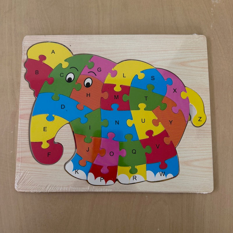Cardboard Alphabet Puzzle Elephant