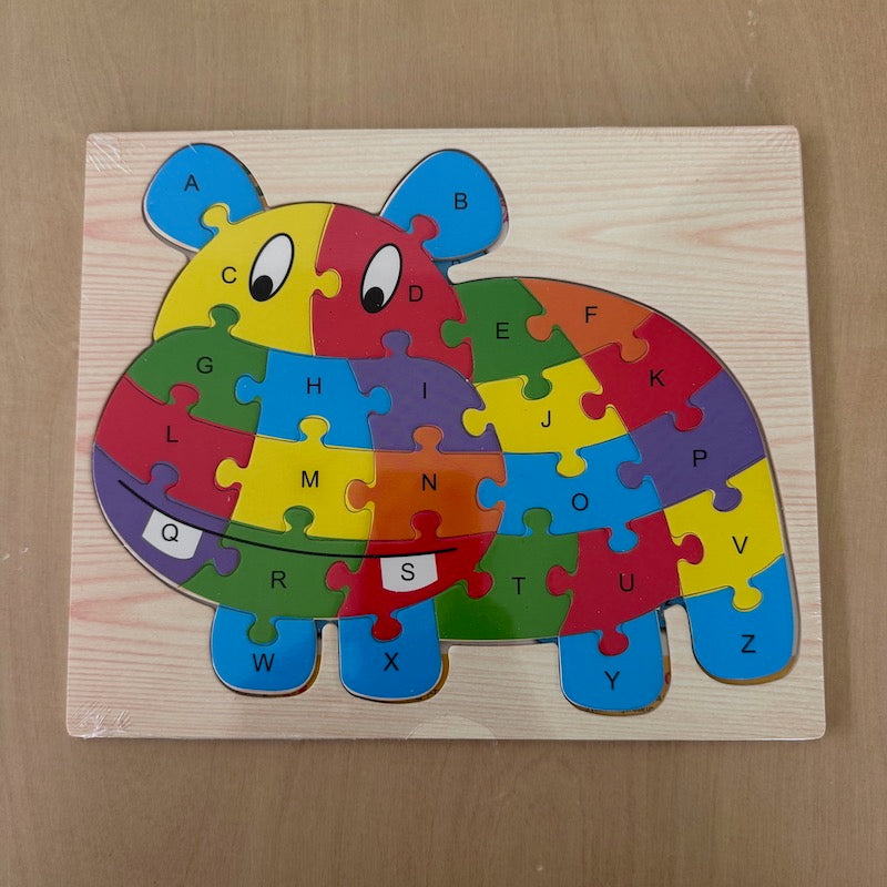 Cardboard Alphabet Puzzle Hippo