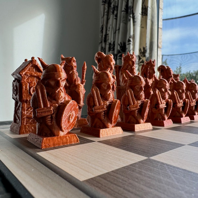 Viking Chess pieces Black / Brown