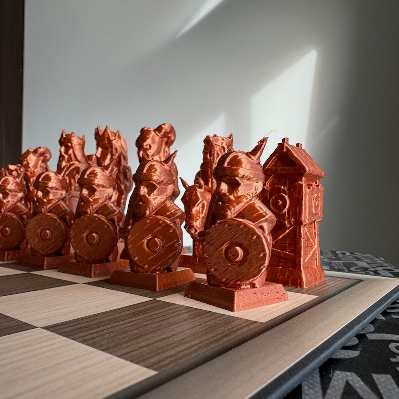 Viking Chess pieces Black / Brown