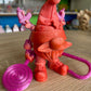 3D Printed Christmas Gnome PInk/Orange