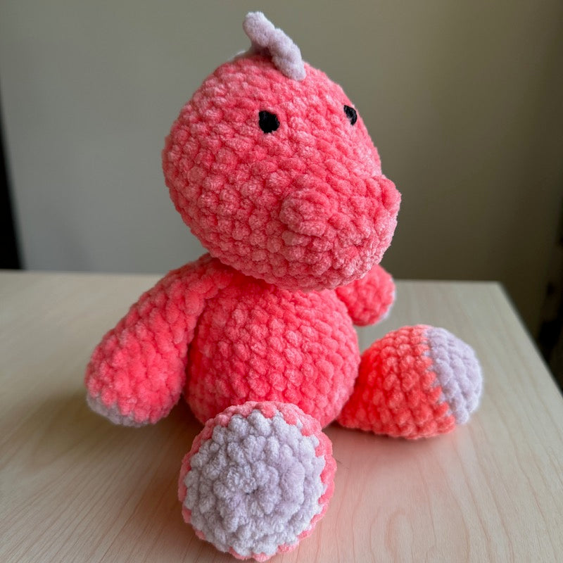 Crochet Stegasaurus Plushie coral