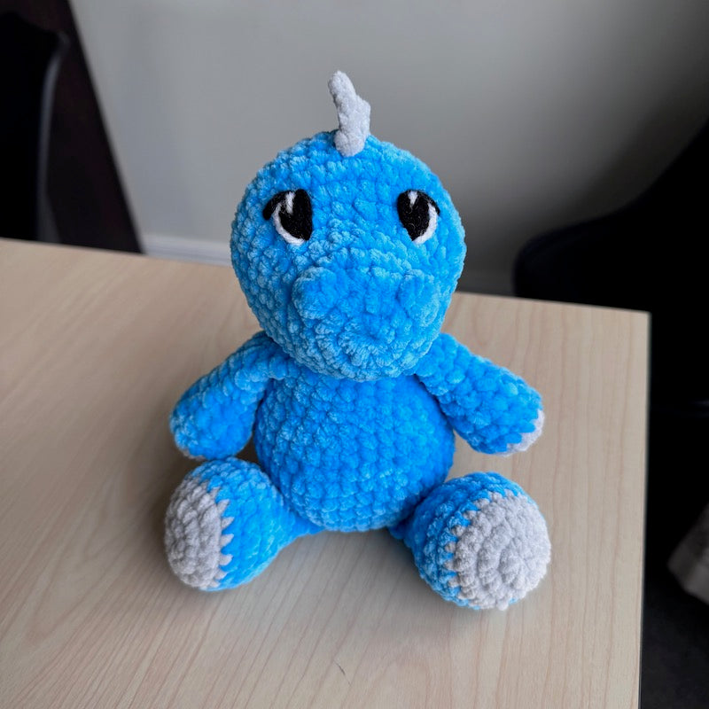 Crochet Stegosaurus Plushie blue