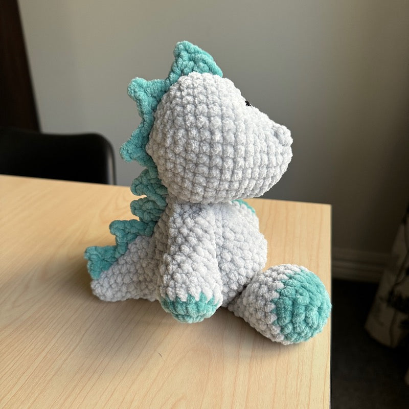 Crochet Stegosaurus Plushie grey/green