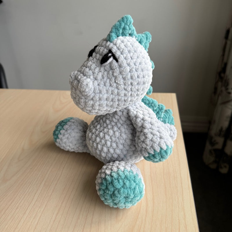 Crochet Stegosaurus Plushie grey/green