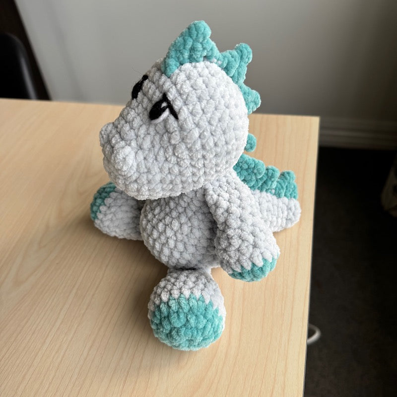 Crochet Stegosaurus Plushie grey/green