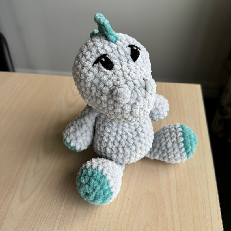 Crochet Stegosaurus Plushie grey/green