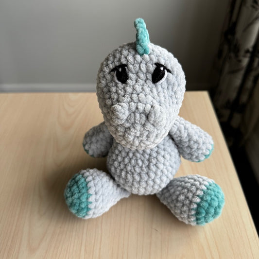 Crochet Stegosaurus Plushie grey/green