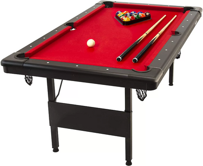 New 7' Fold Away Pool Table Blue, Red or Green cloth (Black Corners) B01