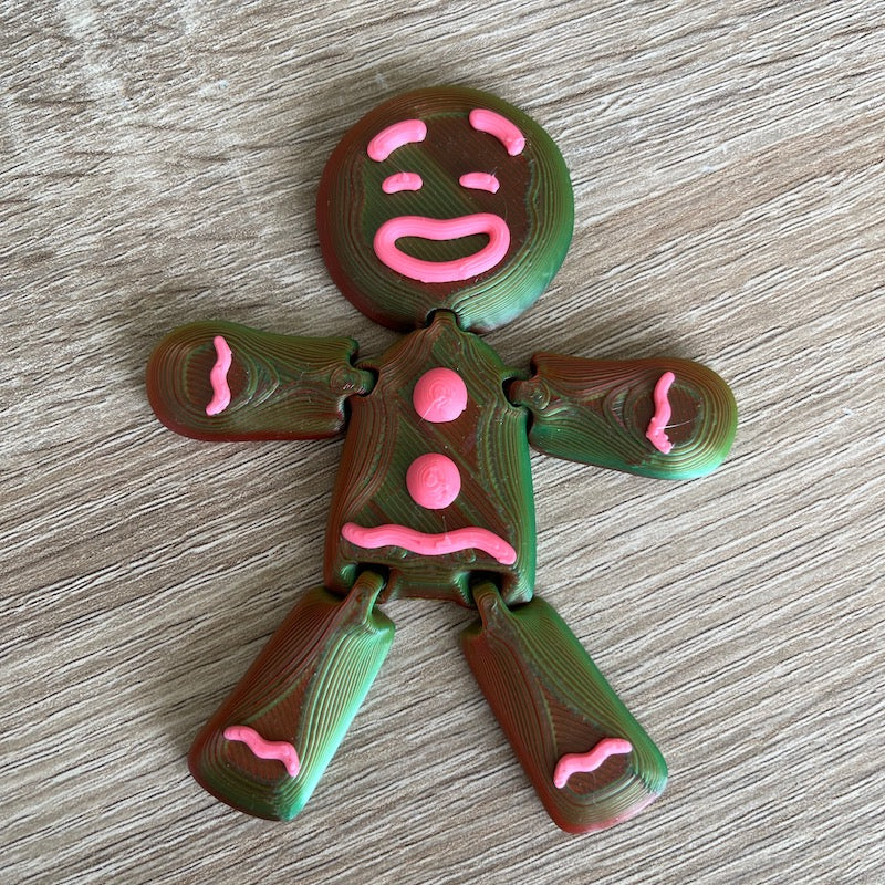 Gingerbread Man Christmas Decoration with Pink