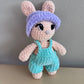 Hand Crocheted Bunny Light Green Overalls