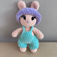 Hand Crocheted Bunny Light Green Overalls