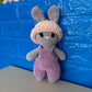 Hand Crocheted Bunny Purple Overalls