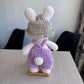 Hand Crocheted Bunny lilac overalls