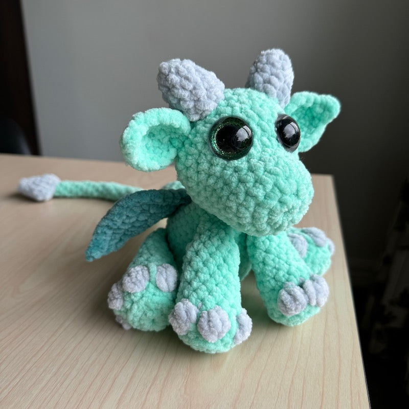 Hand Crocheted Dragon Plushie Soft Green