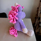 Hand Crocheted Unicorn Plushie Lilac and pink