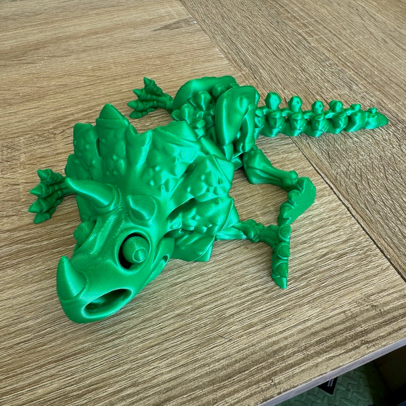 3D Printed Triceratops Skeleton Green Silk