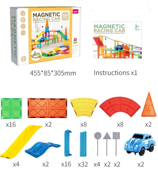 Magnetic Tiles Racing Car Set