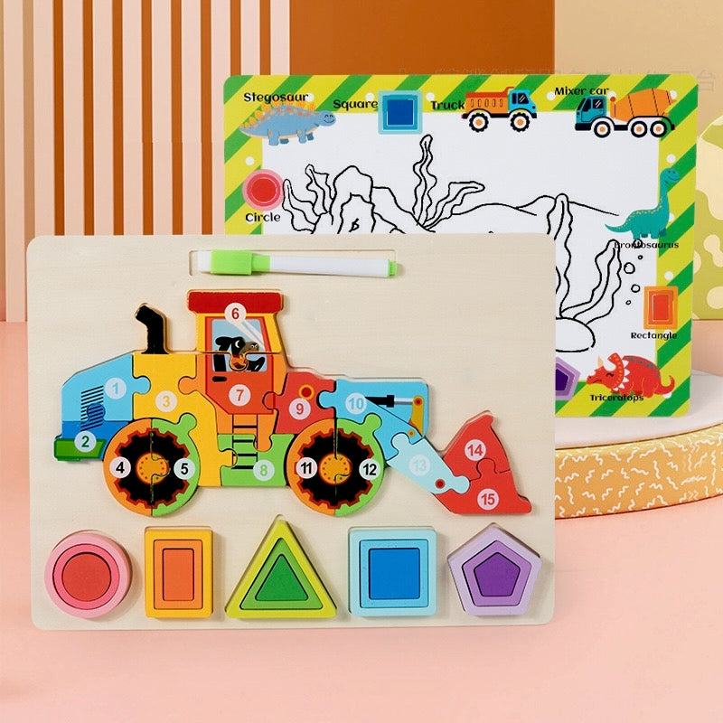 Number and Shapes Wooden Puzzle