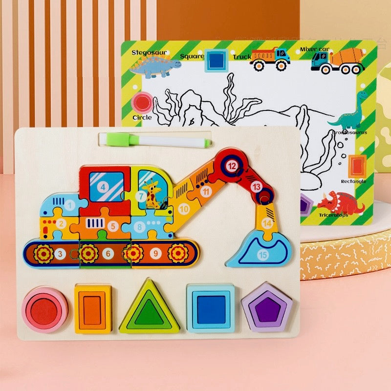 Number and Shapes Wooden Puzzle