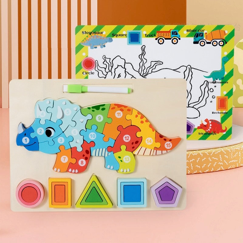Number and Shapes Wooden Puzzle