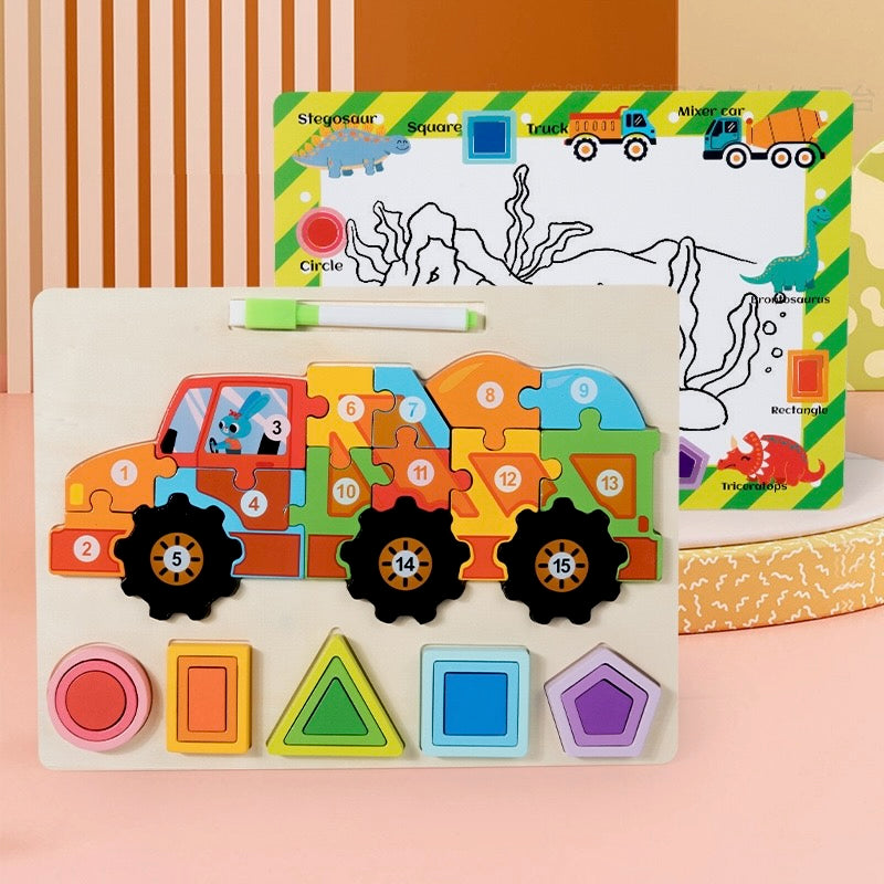 Number and Shapes Wooden Puzzle